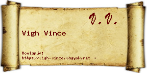 Vigh Vince névjegykártya